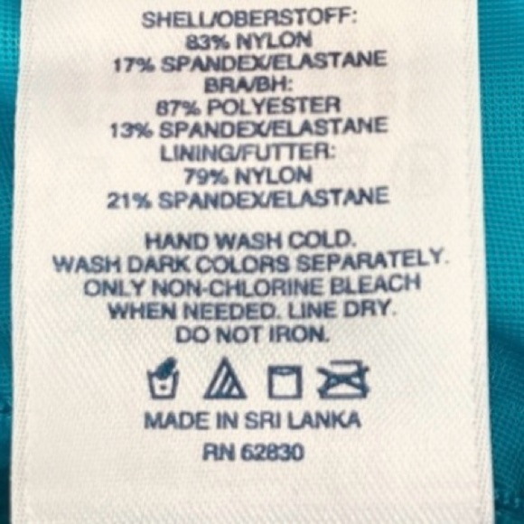 Lands End Women’s tummy control swim dress with pockets size 10 blue tie dye - Picture 9 of 10